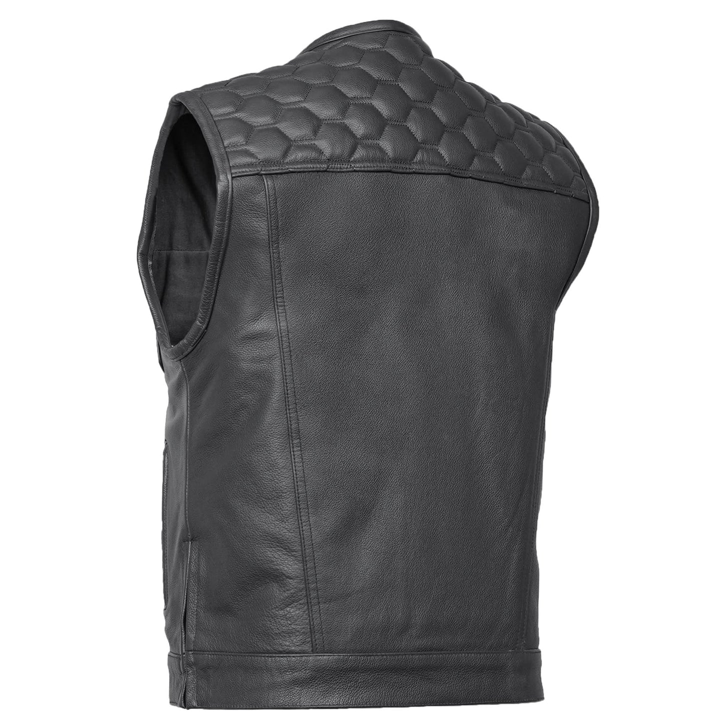 Men's "Black Horse" Club Style Leather Motorcycle Vest