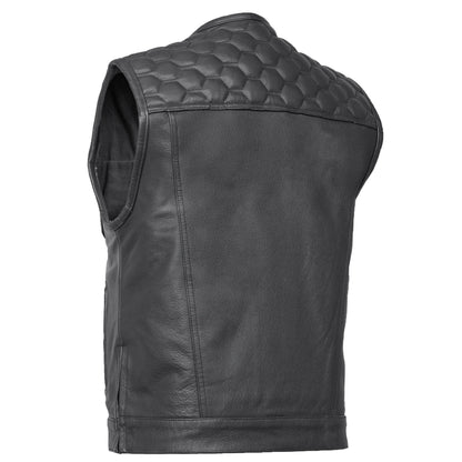 Men's "Black Horse" Club Style Leather Motorcycle Vest