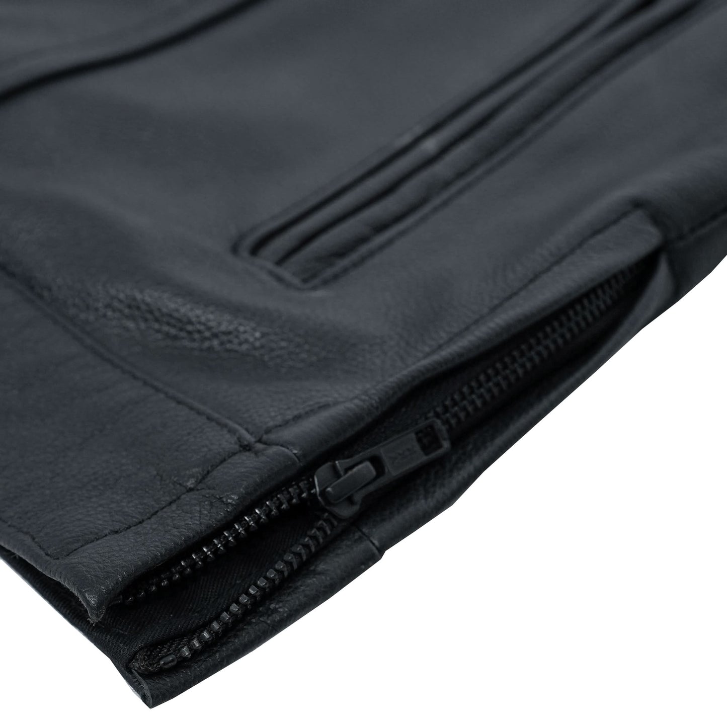 Men's "Black Horse" Club Style Leather Motorcycle Vest