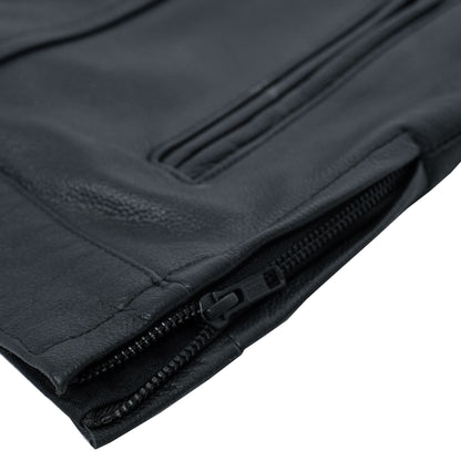 Men's "Black Horse" Club Style Leather Motorcycle Vest