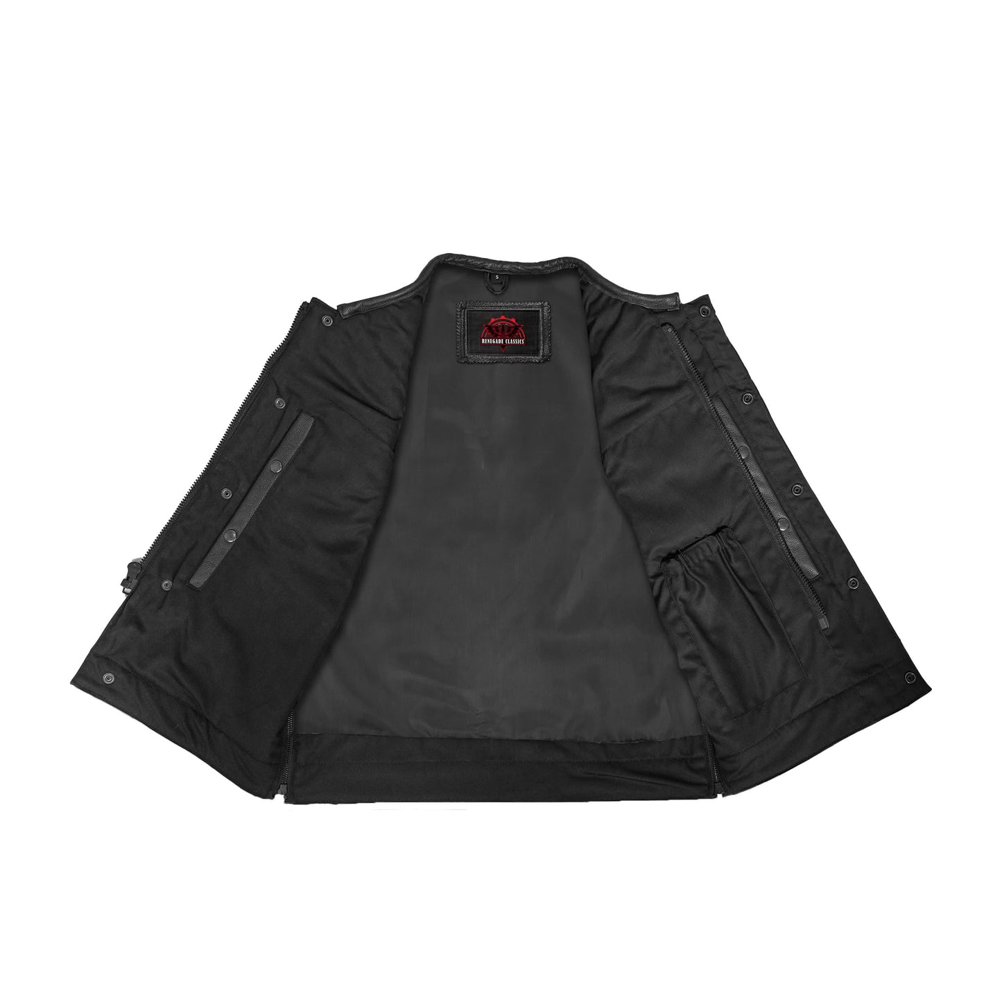 Men's "Black Horse" Club Style Leather Motorcycle Vest