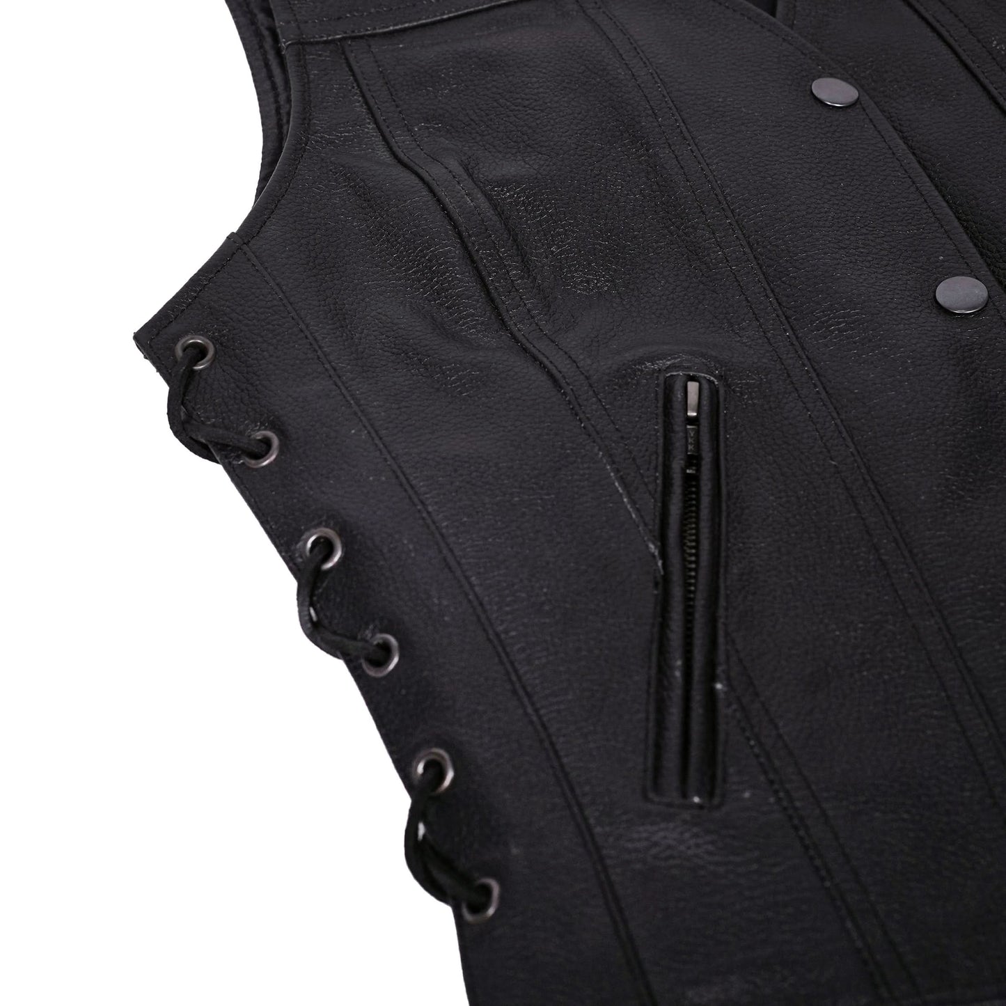 Women's Single Panel Leather Vest