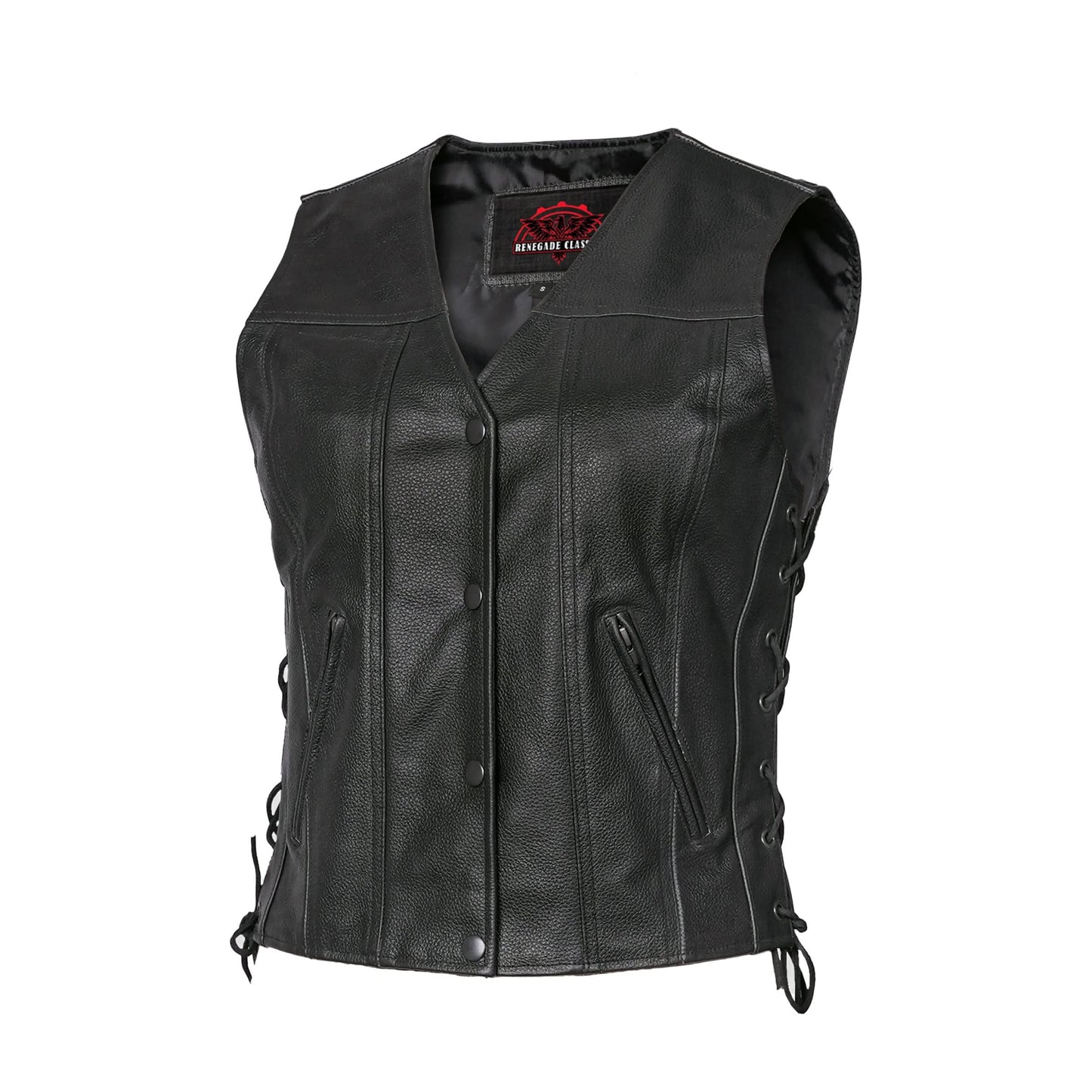 Women's Single Panel Leather Vest