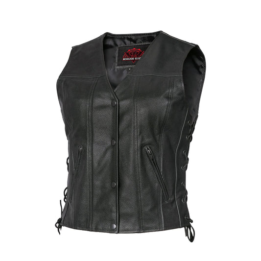 Women's Single Panel Leather Vest