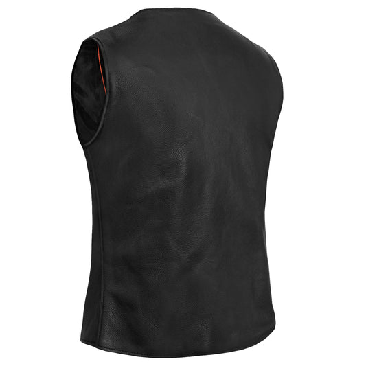 Women's Stylish Leather Vest with Longer Body- Plain Sides