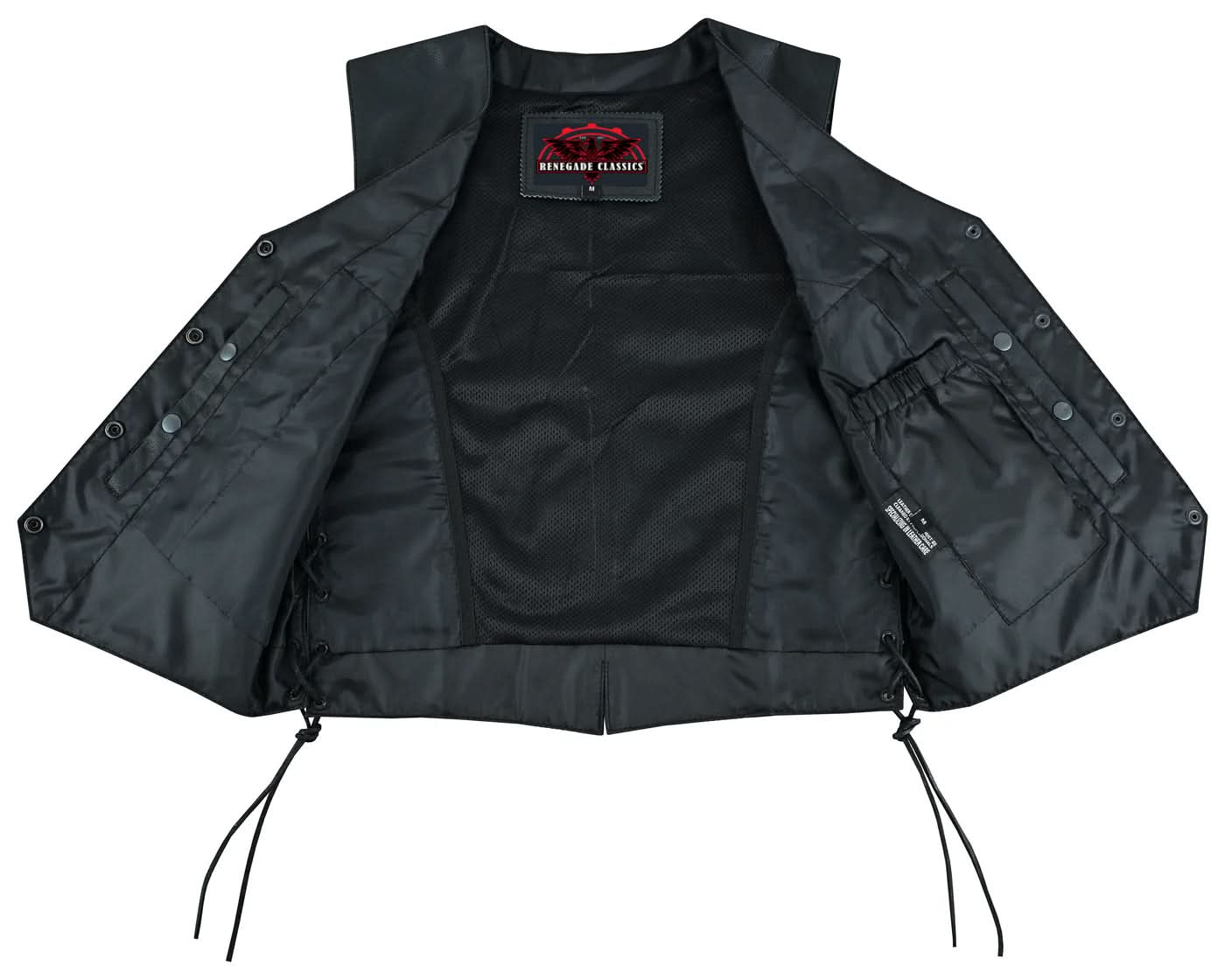 Women's Ultra-Thin Black Goat Leather Braided Vest