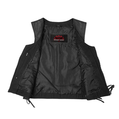 Women's Lightweight Naked Lambskin Vest with Rivets Detailing
