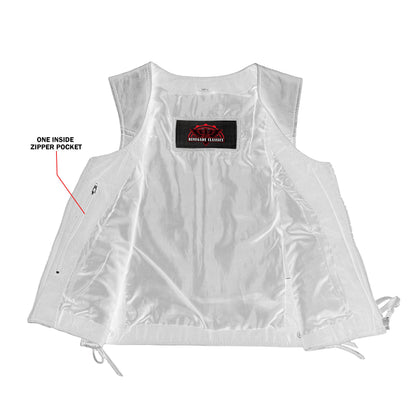 Women's Lightweight Naked Lambskin Vest with Rivets Detailing