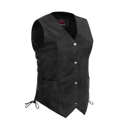 Women's Classic Leather Western Vest with Side Lace