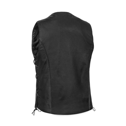 Women's Classic Leather Western Vest with Side Lace
