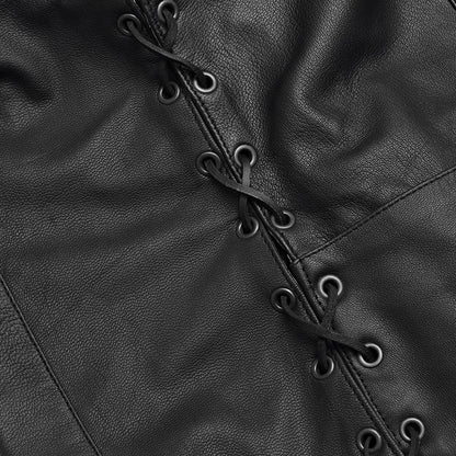 Women's Classic Leather Western Vest with Side Lace
