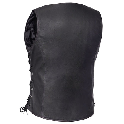 Women's Purple Paisley goat skin lined leather vest