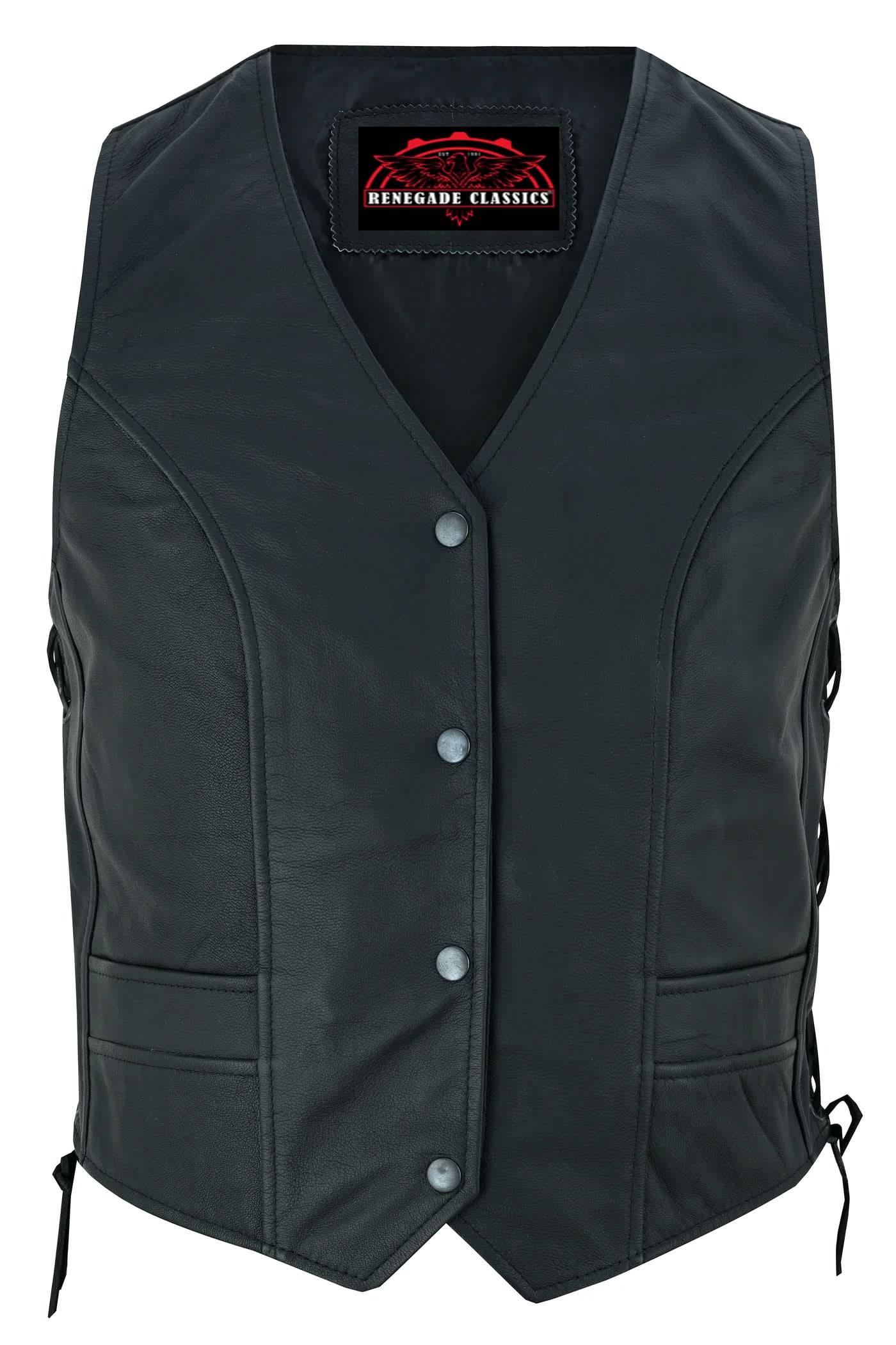 Women's Stylish Leather Full Cut Western Vest