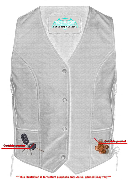 Women's Stylish Leather Full Cut Western Vest