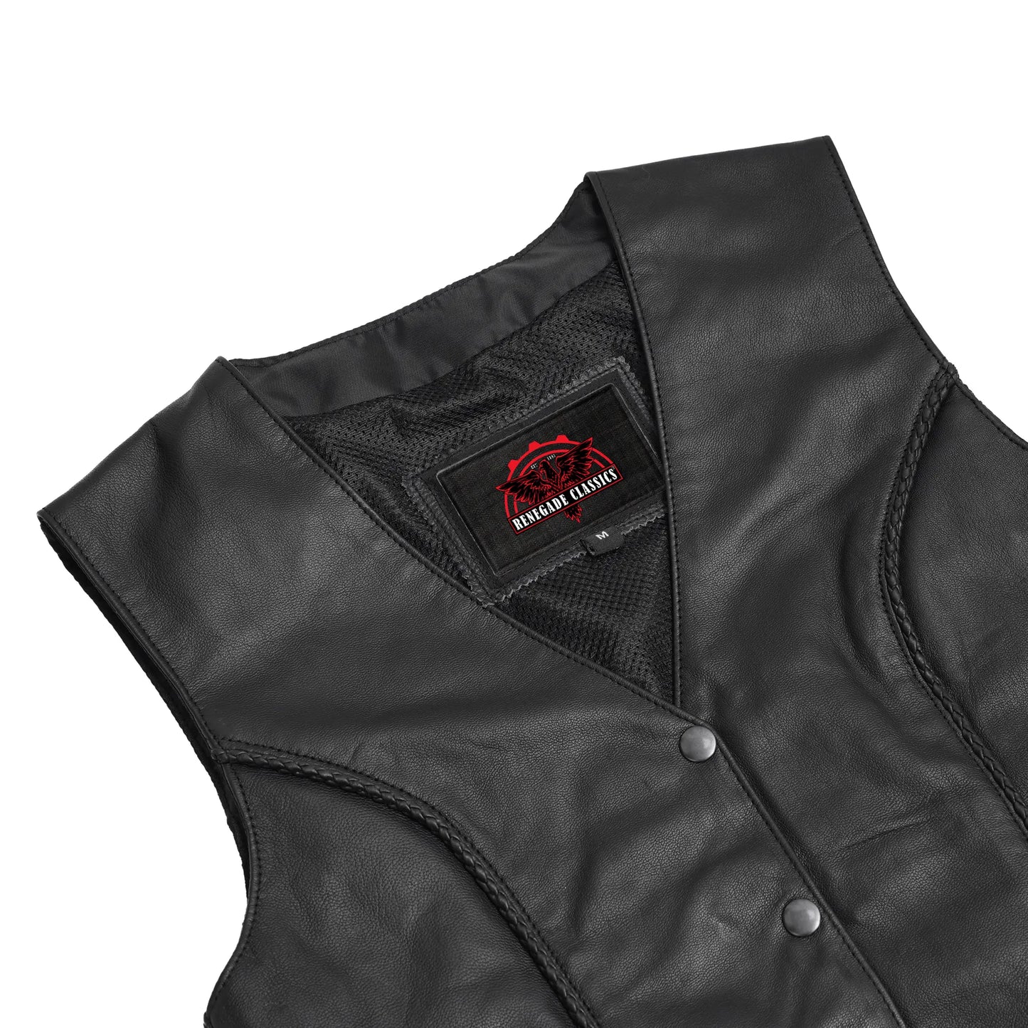 Women's Premium Leather Braided Vest