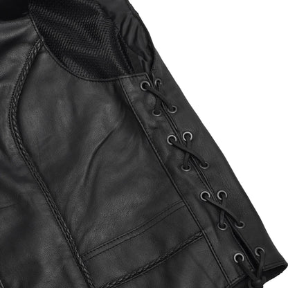 Women's Premium Leather Braided Vest