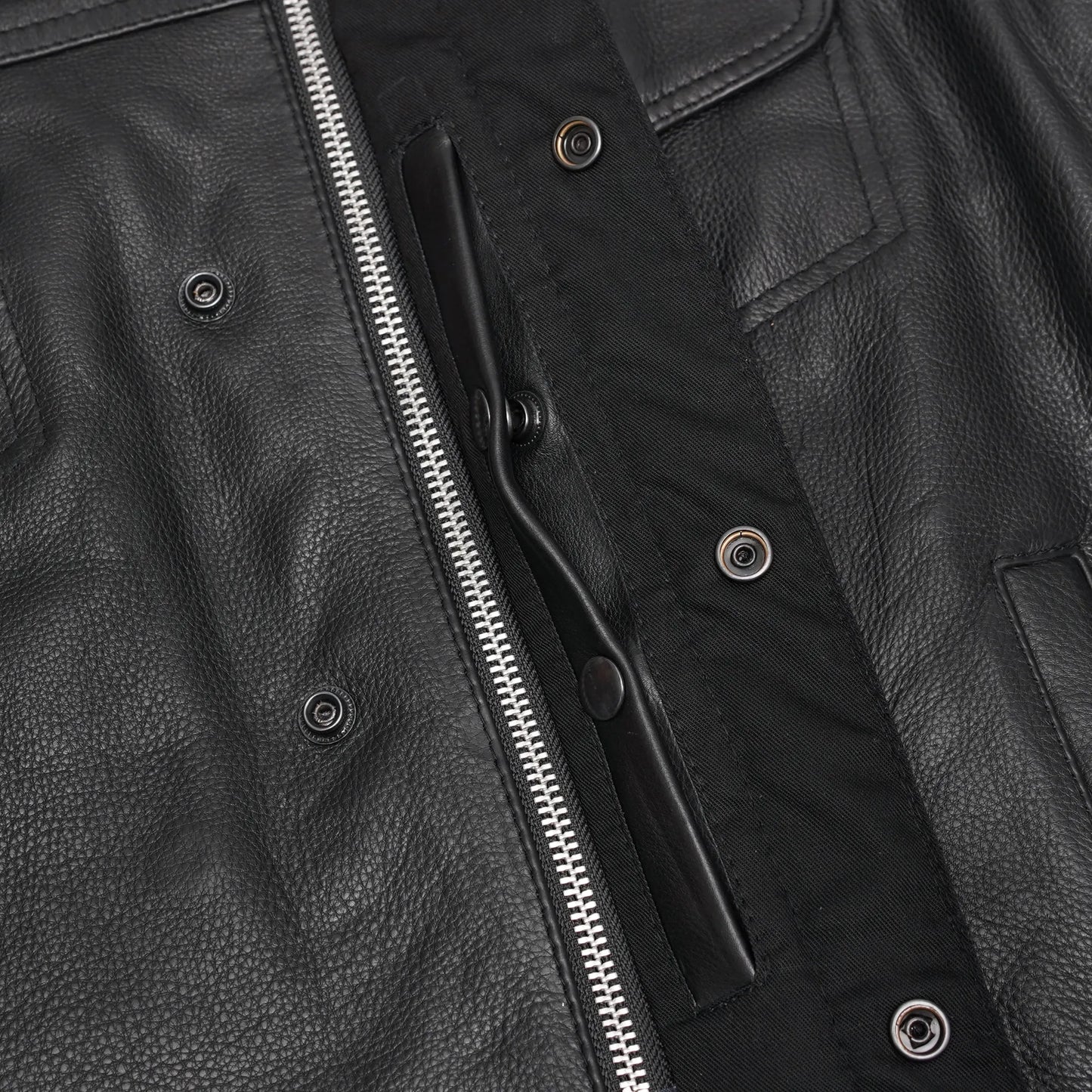 Women's Premium Leather Club Style Motorcycle Vest, Single Back Panel Concealment