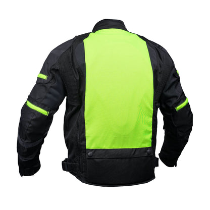 Hi-Viz blast Micro Mesh Mens Motorcycle Jacket – Lightweight