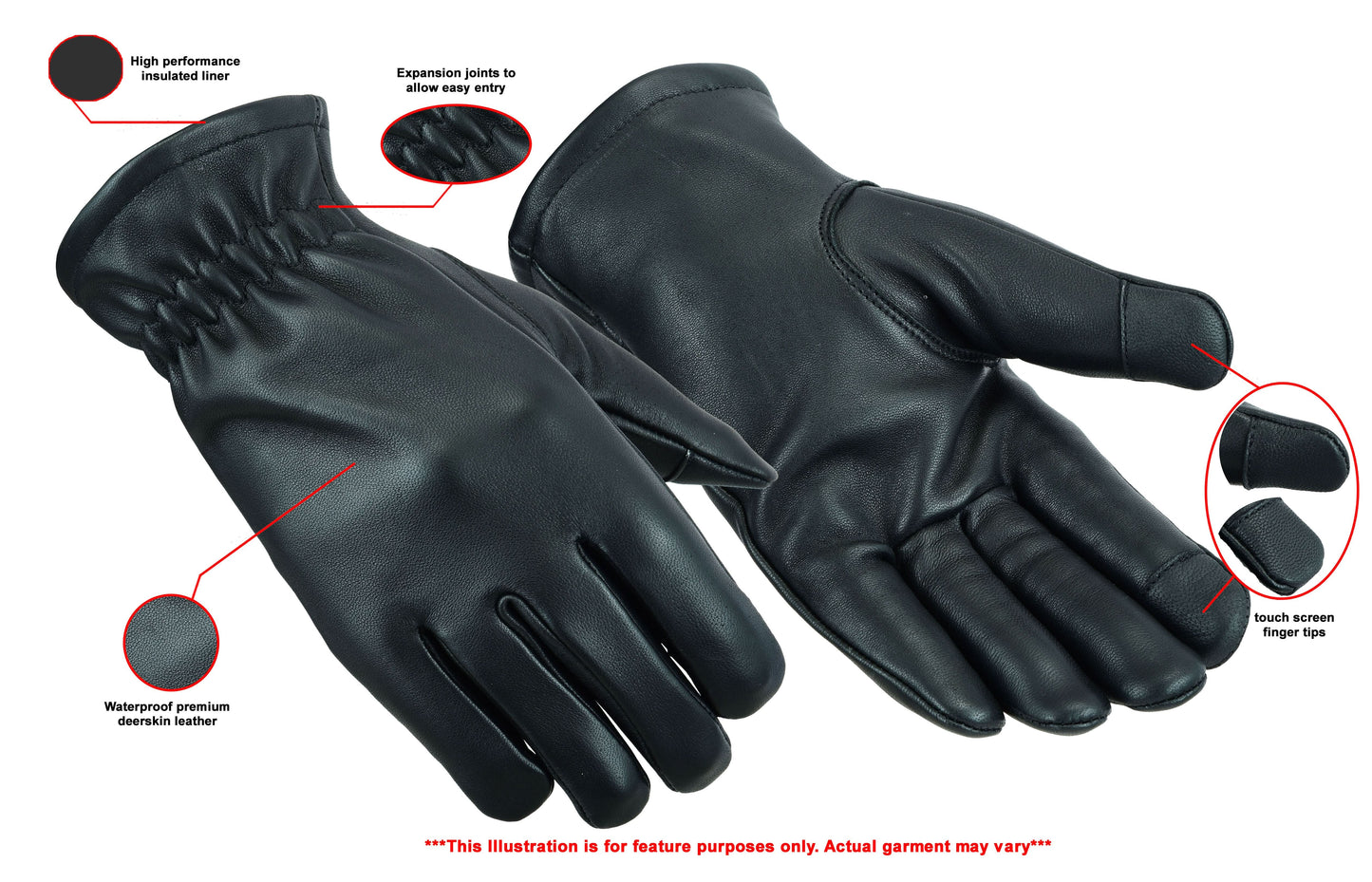 Men's Deerskin Waterproof Thermal Lined Glove