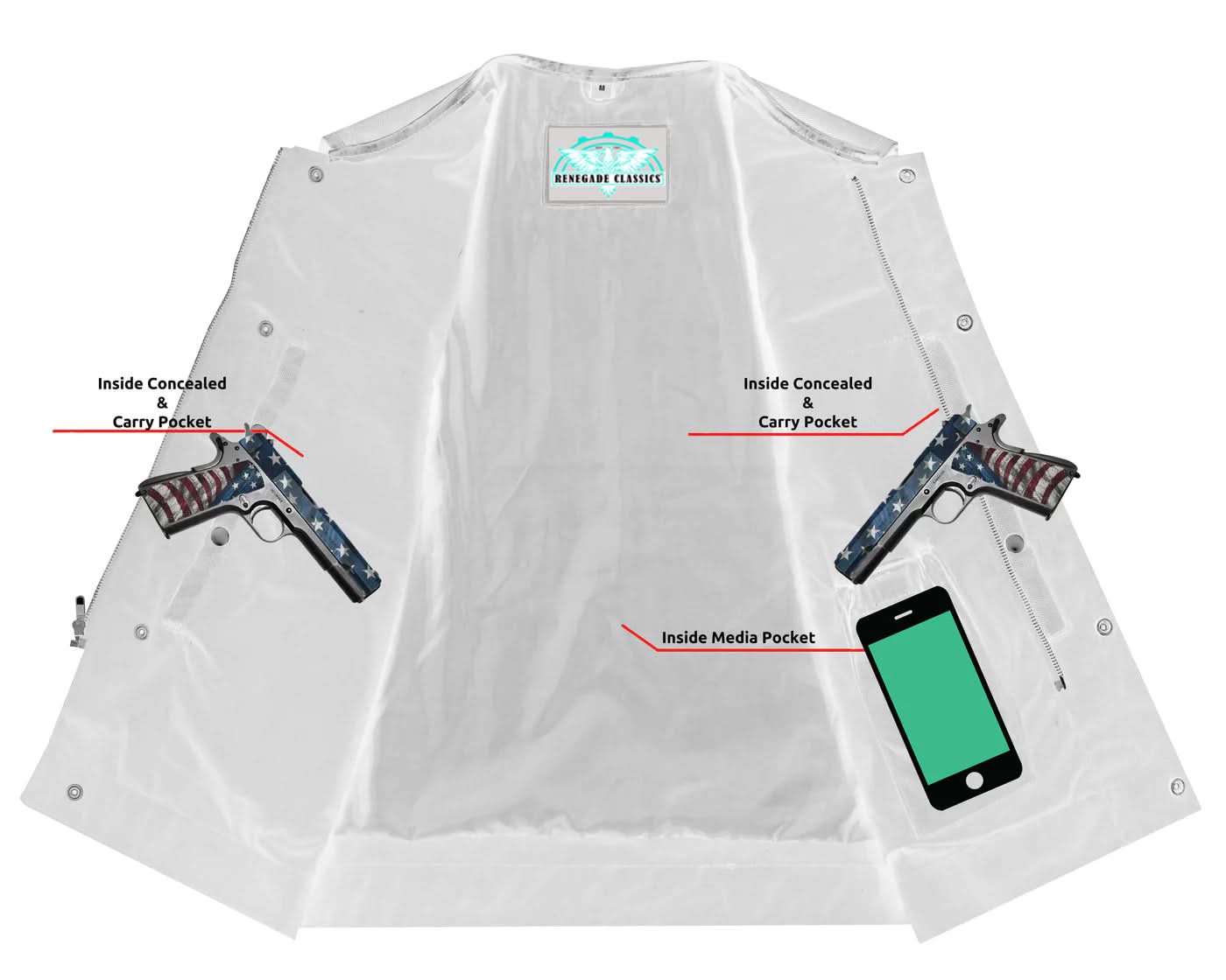 Canvas club style vest, without Collar