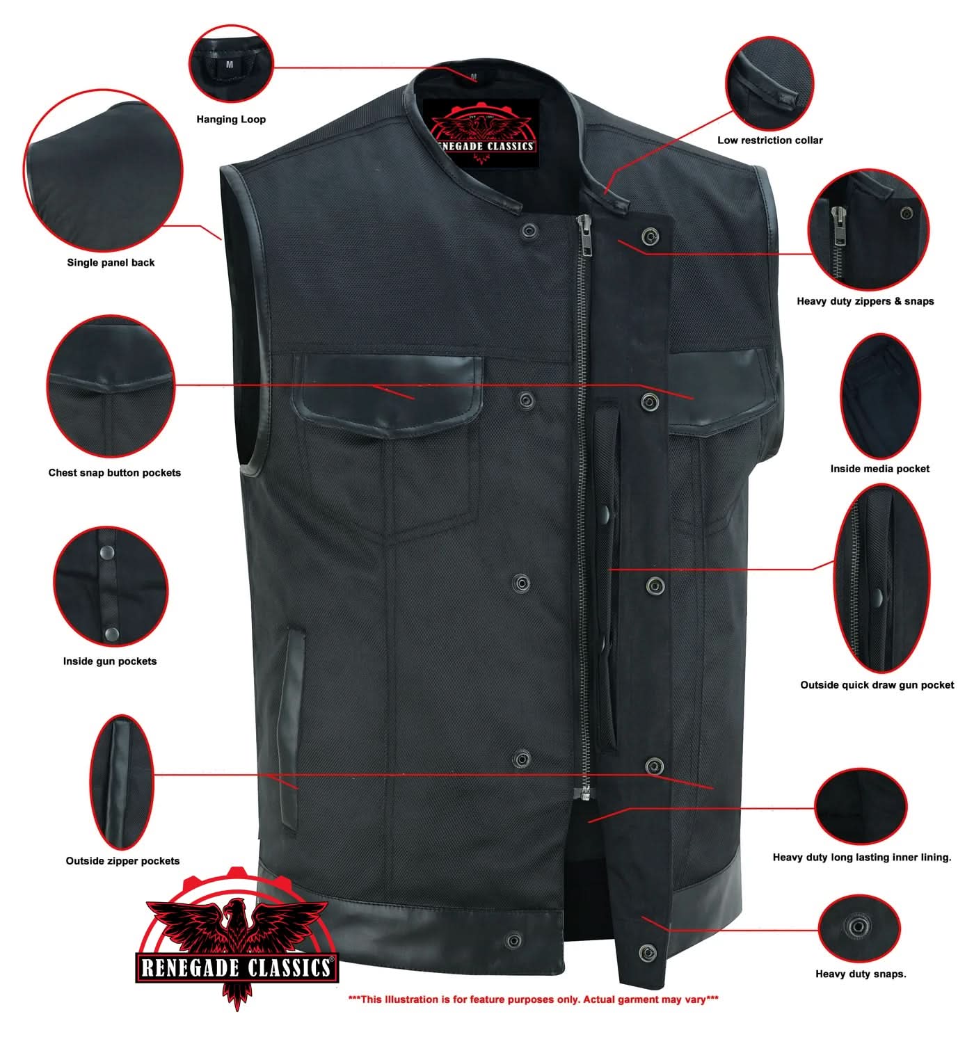 Canvas club style vest, without Collar
