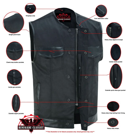 Canvas club style vest, without Collar