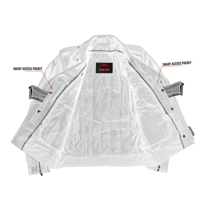 Men's Classic Plain Side Police Style M/C Jacket - TALL