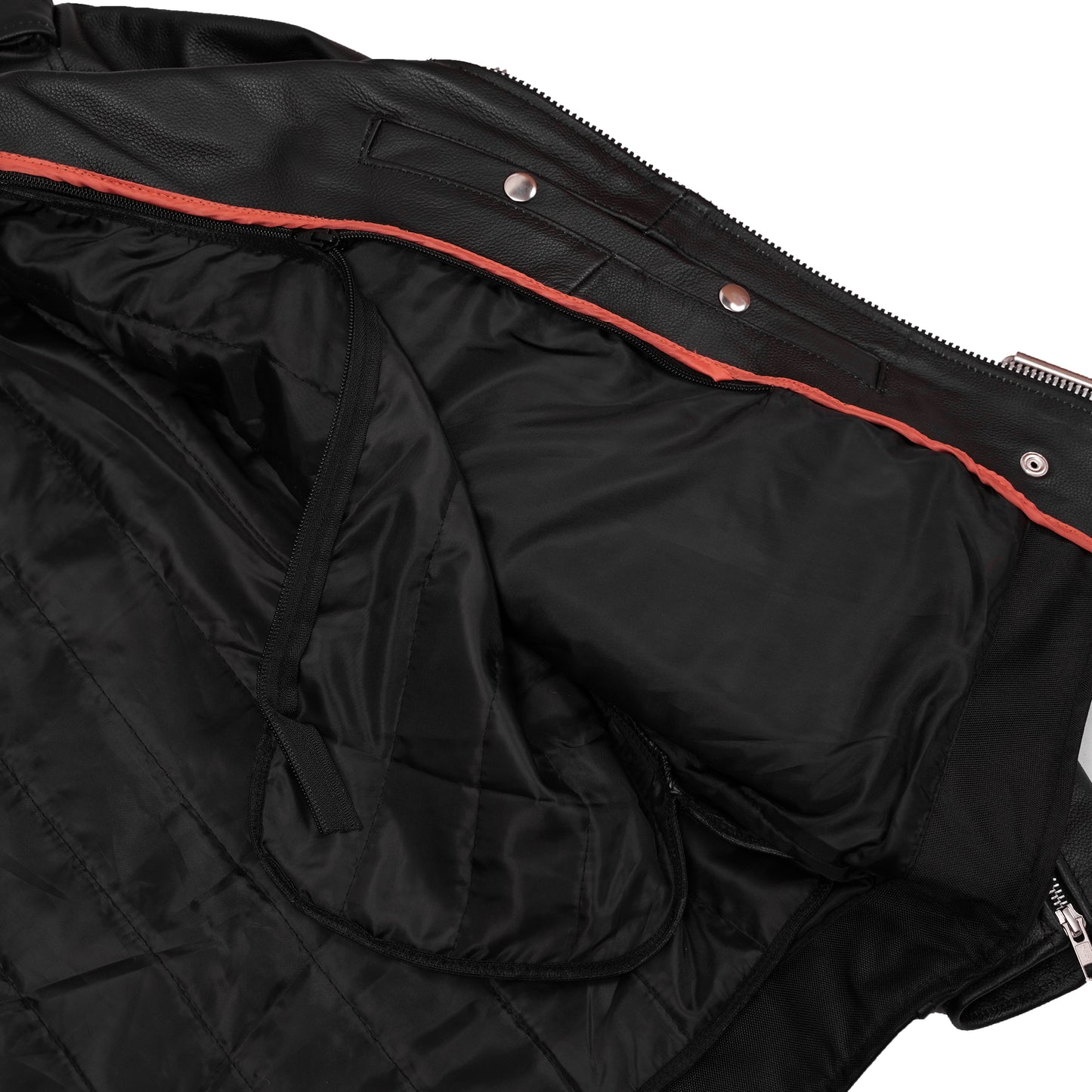 Men's Classic Plain Side Police Style M/C Jacket - TALL