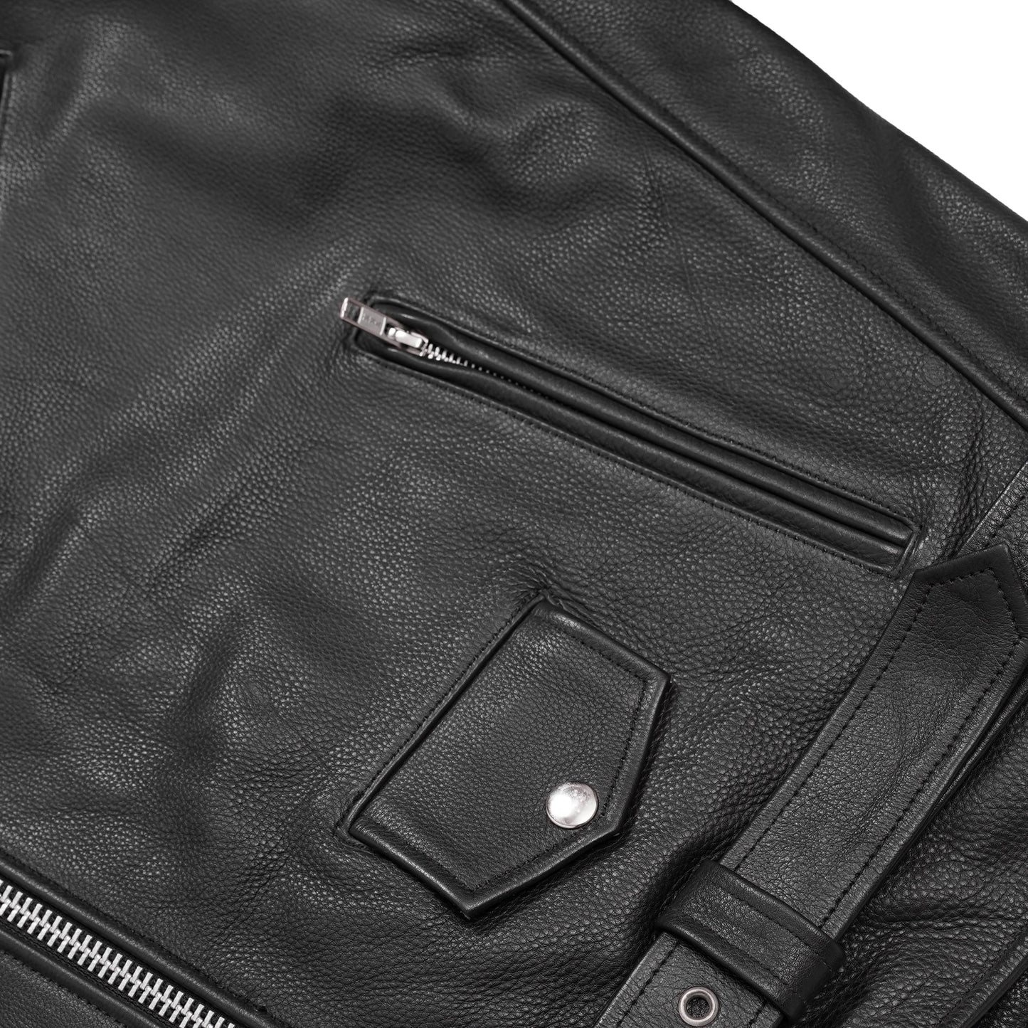 Men's Premium Classic Plain Side Police Style Jacket - Black