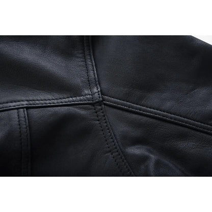 Men's Premium Lightweight Black Leather Shirt
