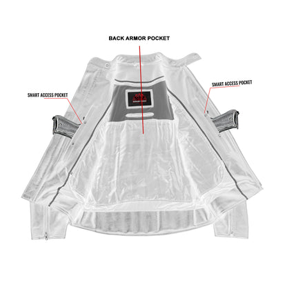 Men's Black Vented Motorcycle Jacket with Plain Sides