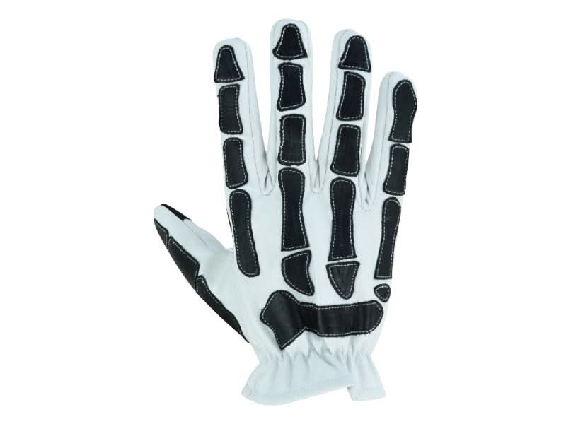 Men's Black on white Skeleton Grip Riding Gloves