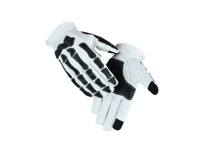 Men's Black on white Skeleton Grip Riding Gloves