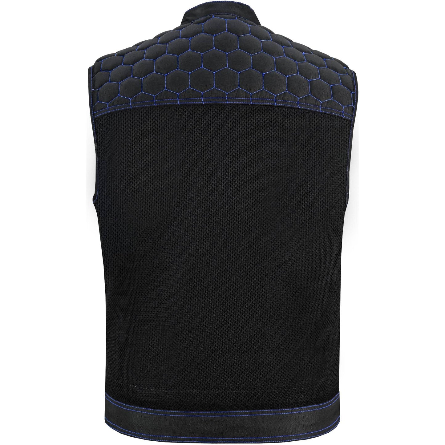 Men's Club Style Black Mesh Textile Vest "Cold Burn"