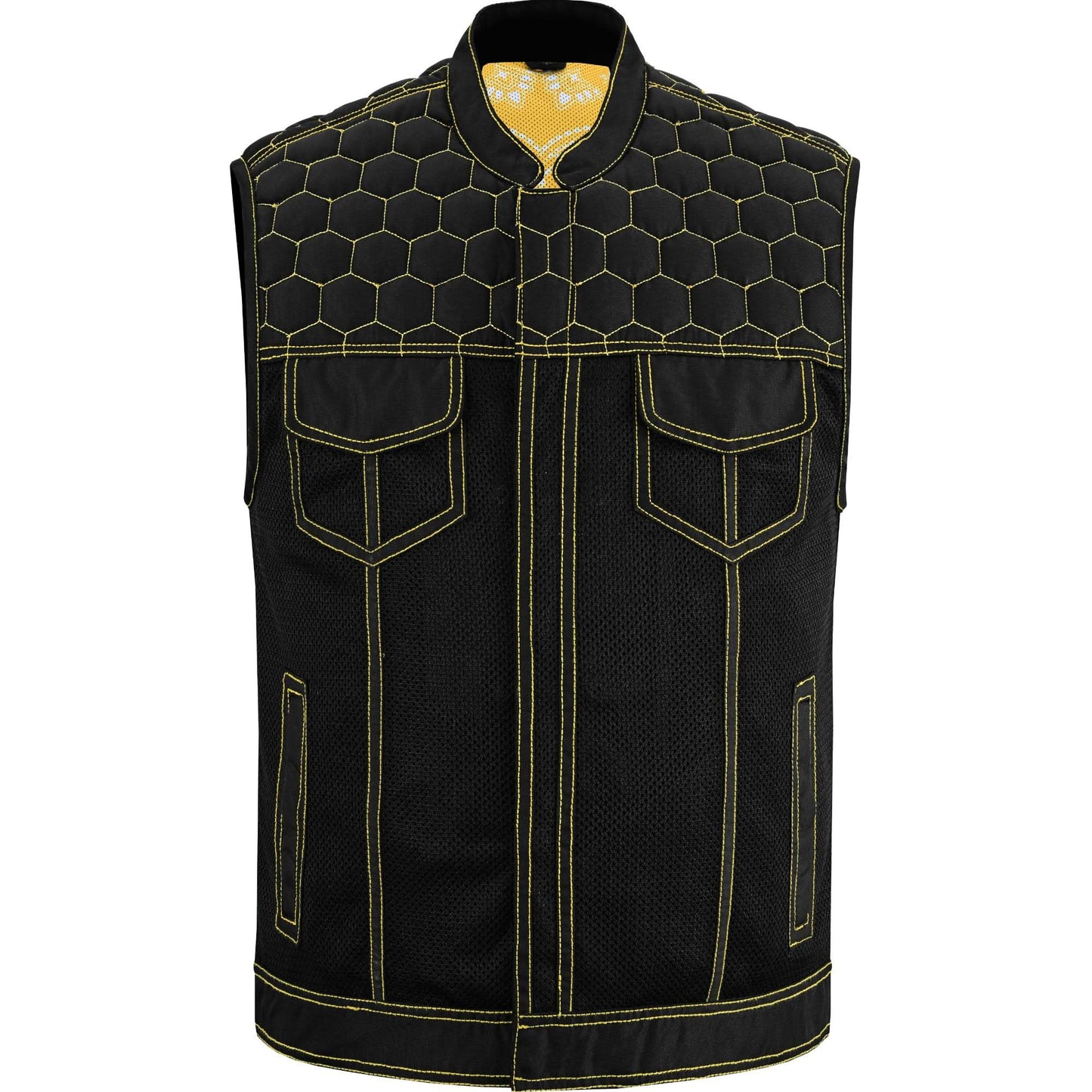 Men's "Gloom Gold" Black Mesh Textile Vest