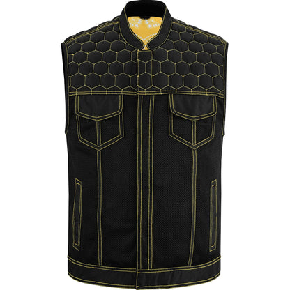 Men's "Gloom Gold" Black Mesh Textile Vest