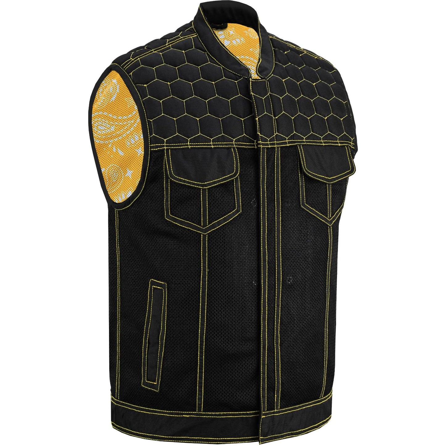 Men's "Gloom Gold" Black Mesh Textile Vest