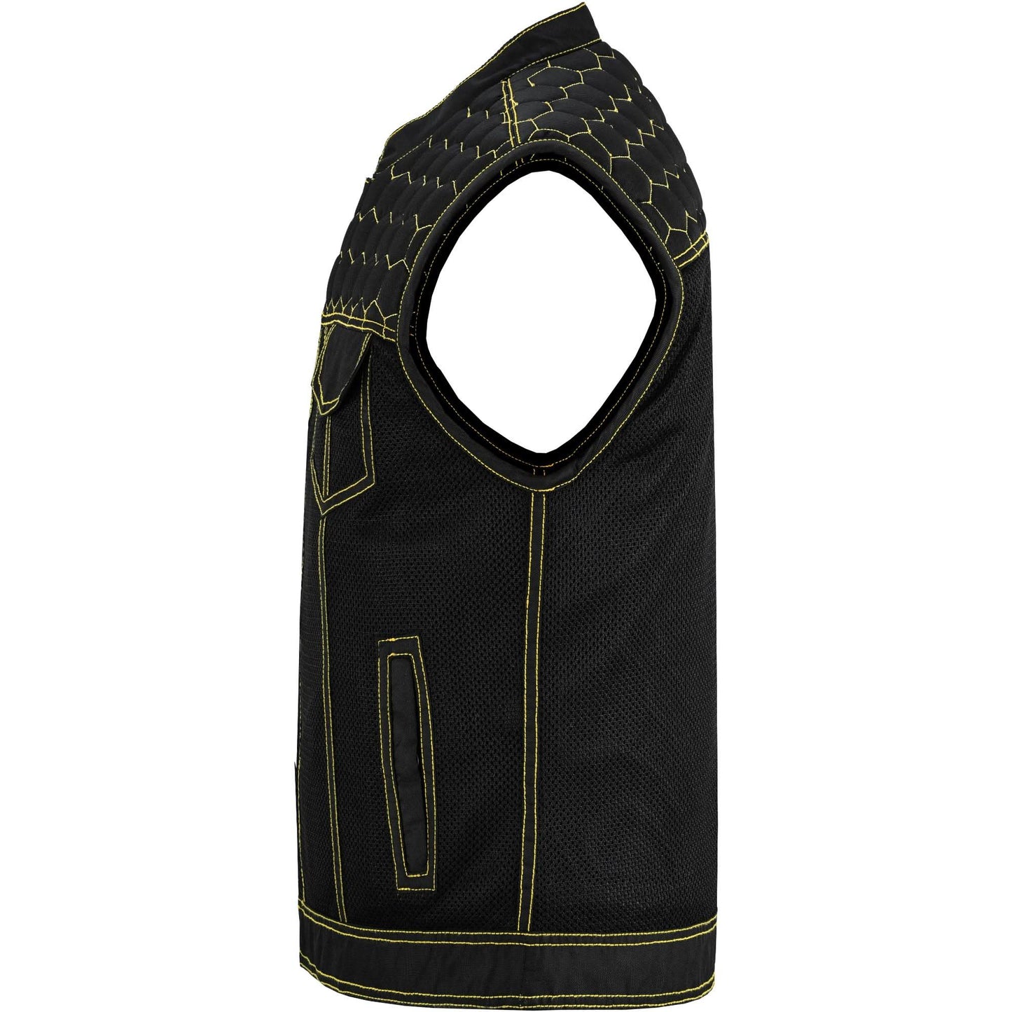 Men's "Gloom Gold" Black Mesh Textile Vest