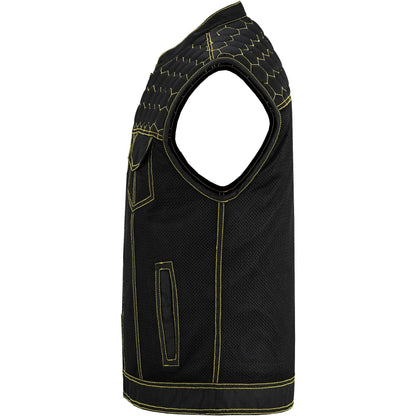 Men's "Gloom Gold" Black Mesh Textile Vest