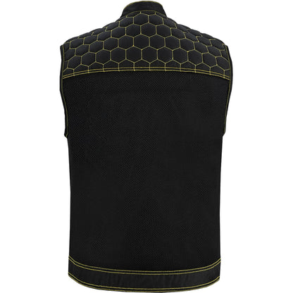 Men's "Gloom Gold" Black Mesh Textile Vest