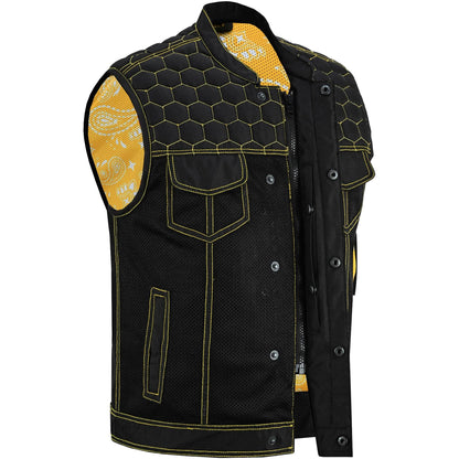 Men's "Gloom Gold" Black Mesh Textile Vest