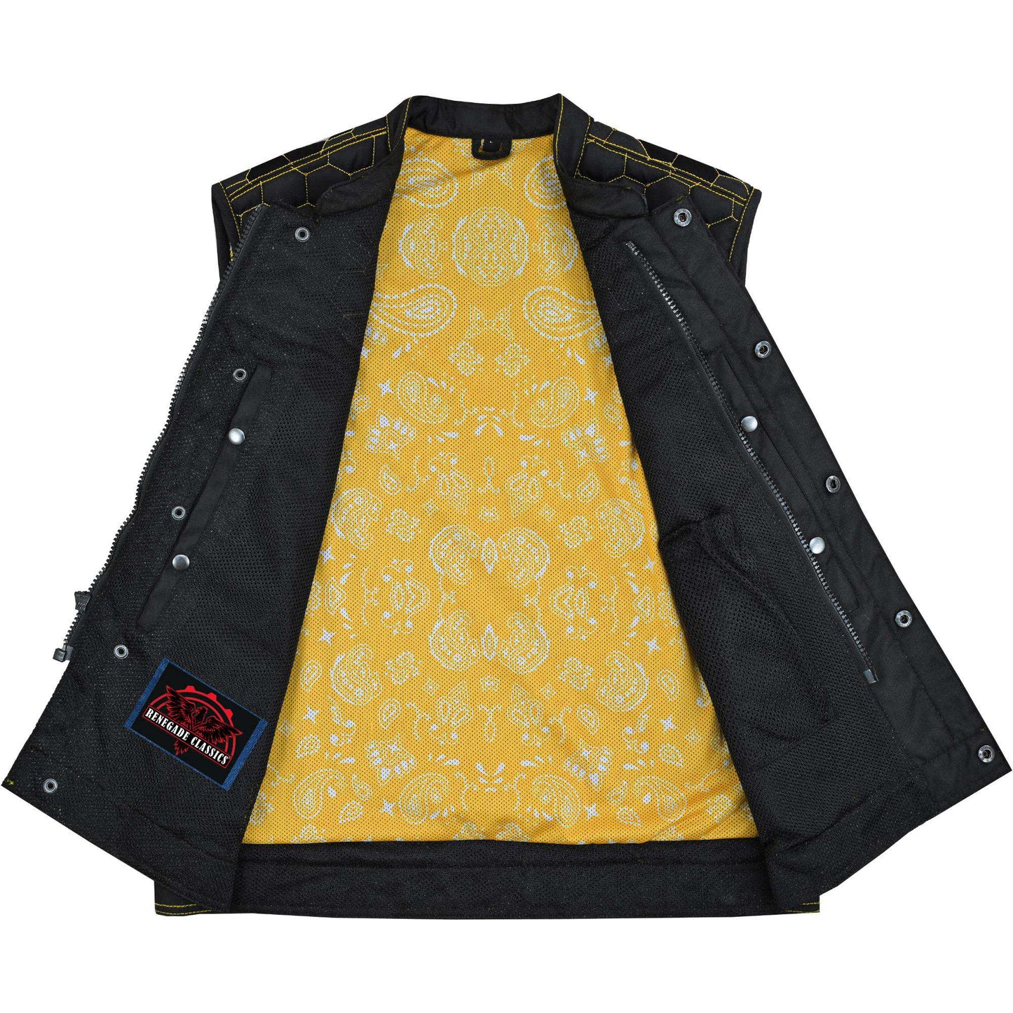 Men's "Gloom Gold" Black Mesh Textile Vest