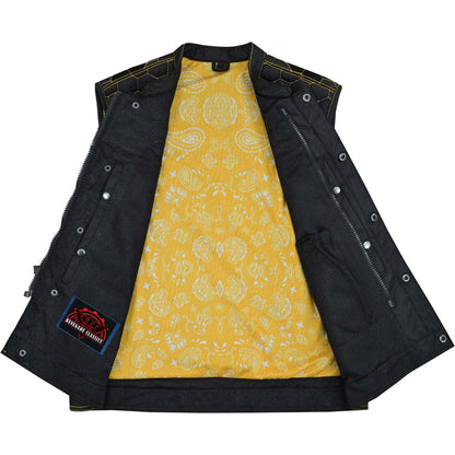 Men's "Gloom Gold" Black Mesh Textile Vest