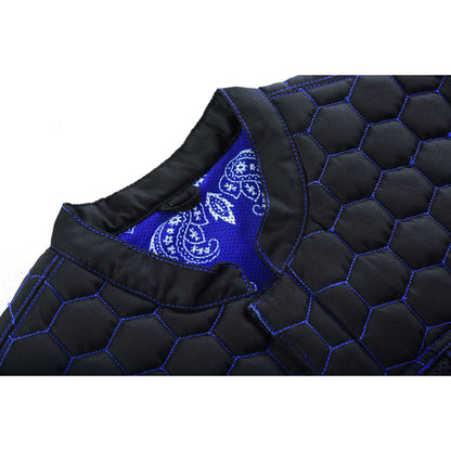 Men's Club Style Black Mesh Textile Vest "Cold Burn"