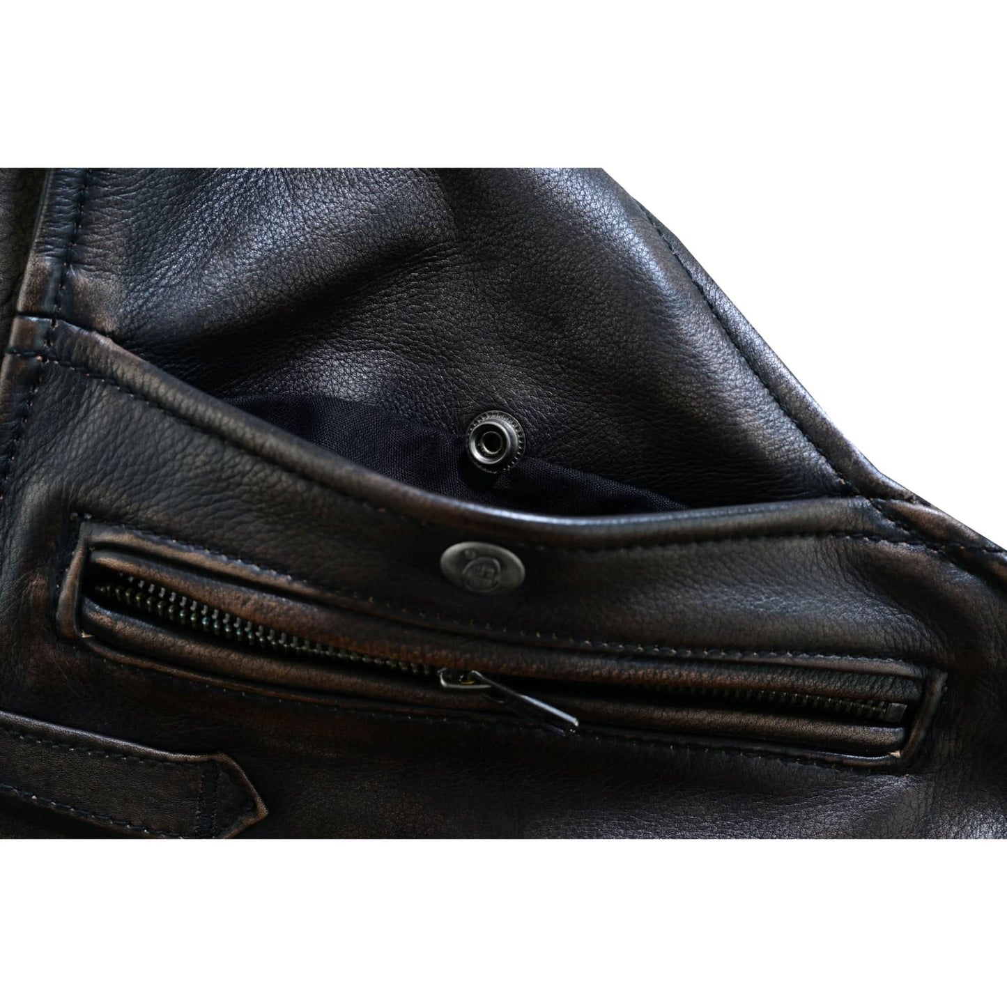 Unisex Four Pockets distressed brown Insulated Chaps with Stretchable Inner Thigh