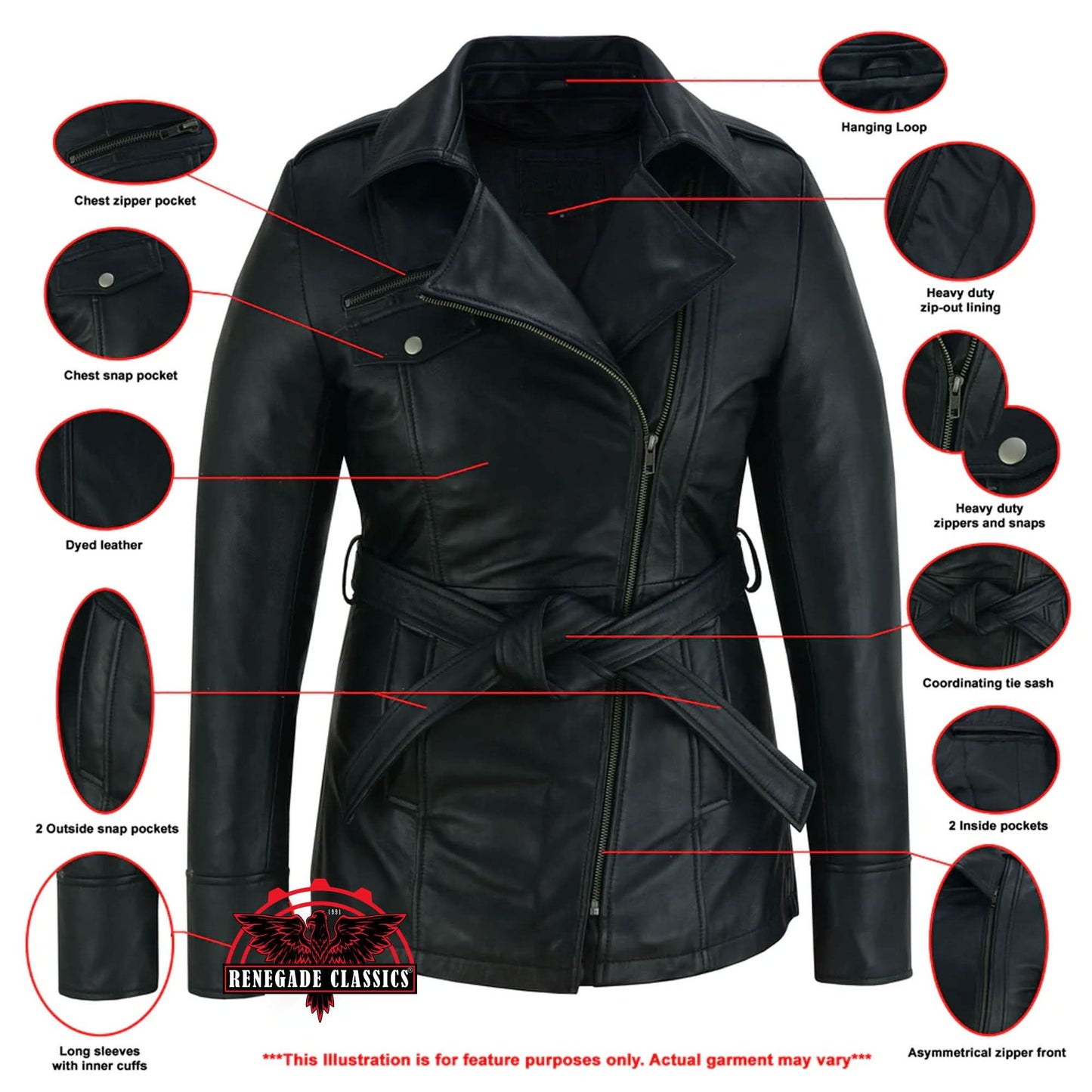 Women's fashion Leather "Dark Siren" Jacket Black