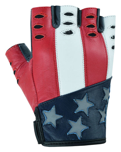 Men's fingerless glove "Freedom" Red, White and Blue