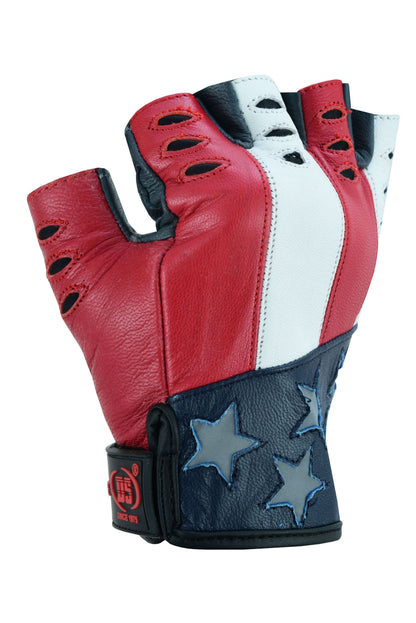 Men's fingerless glove "Freedom" Red, White and Blue