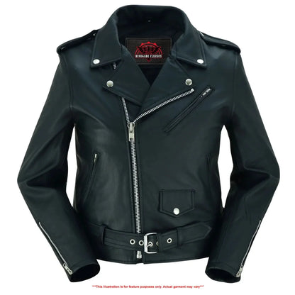 Women's Classic Fashion Plain Side Fitted Leather Jacket