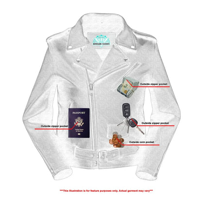 Women's Classic Fashion Plain Side Fitted Leather Jacket